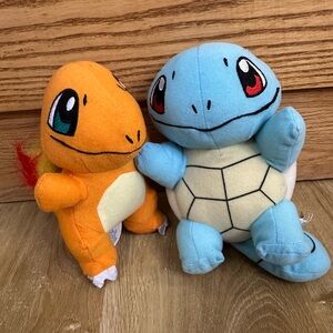 Pokemon Squirtle & Charmander Plushie Set 7 Inch Plush LOT OF 2